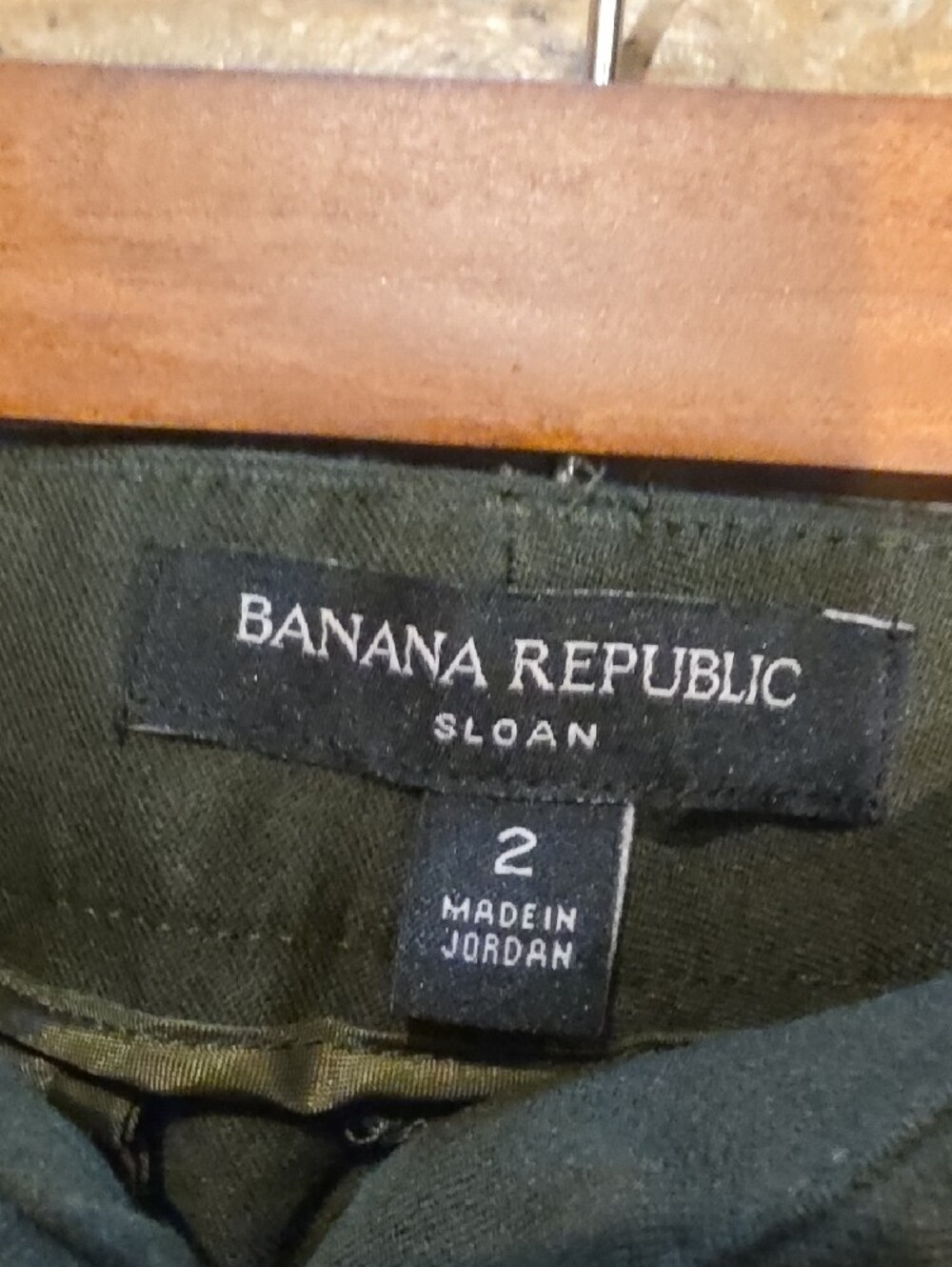Banana Republic Olive Green Sloan Fit Crop Pants with Black Side Stripe - Picture 4 of 4